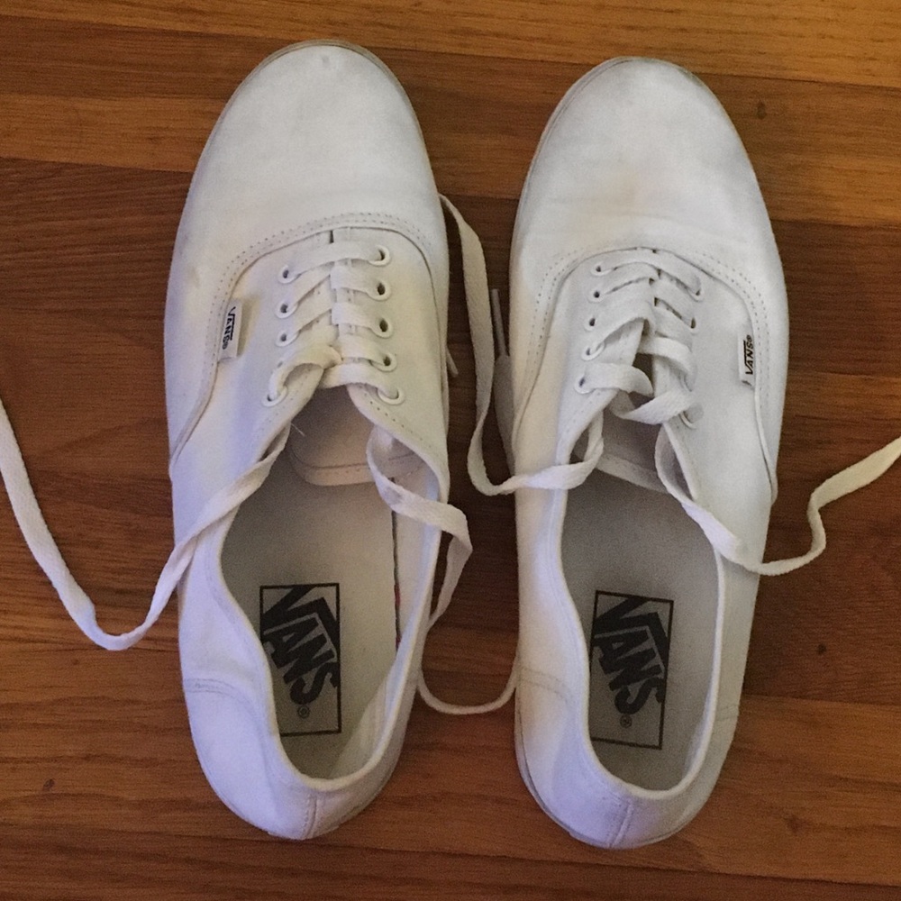 White Lace up Vans